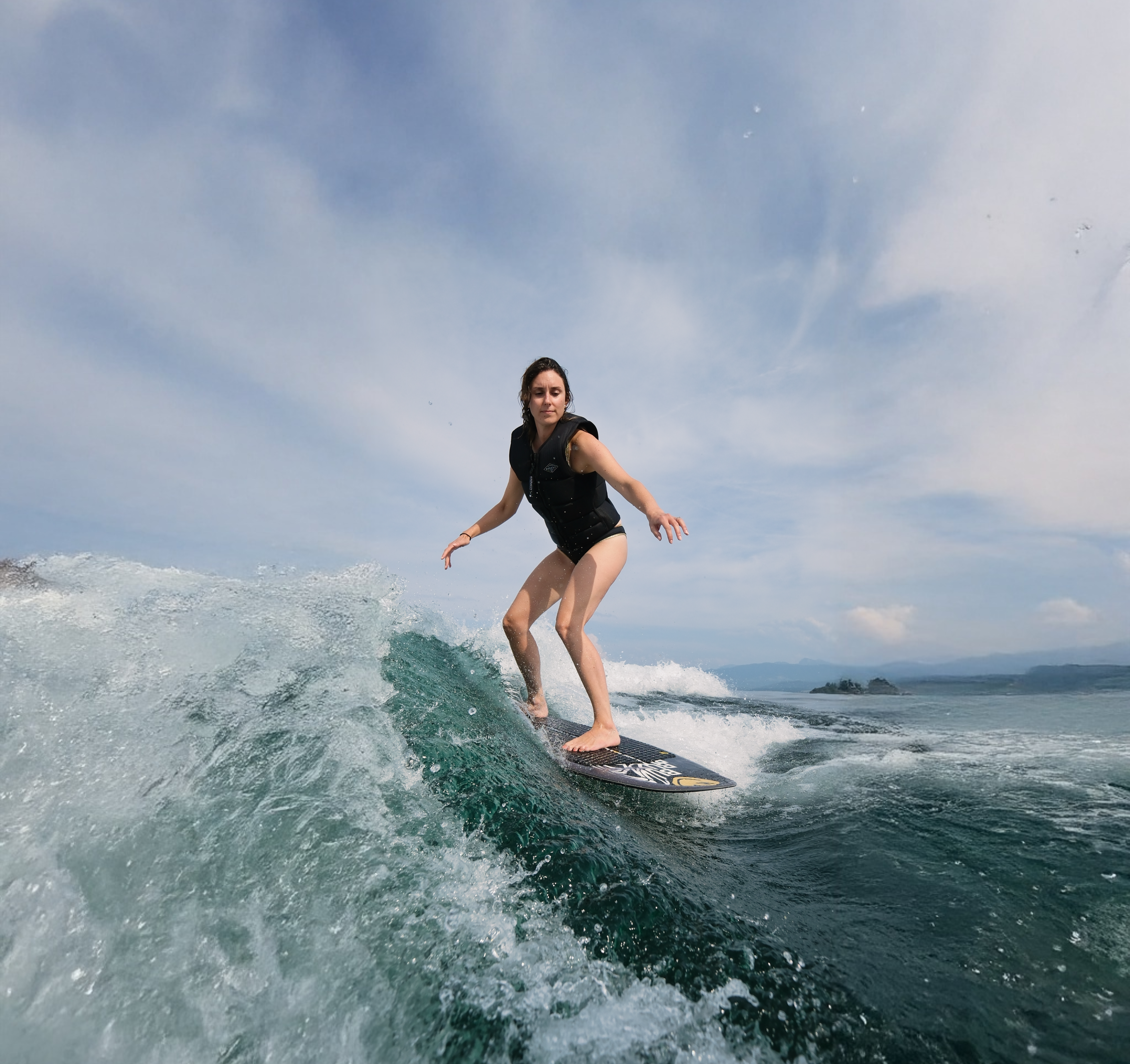 Session de wakesurf sur le lac Léman